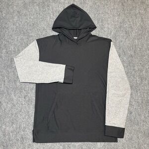 Outdoor Voices‎ Hoodie Soft Cloud Knit Black Gray Kangaroo Pocket Popover Sz L